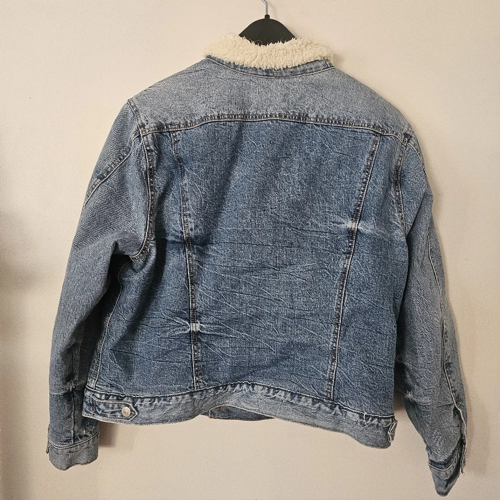 ๐Lucky Brand Classic Trucker Denim Jacket - Womens Sz XL Sherpa - Picture 2 of 5